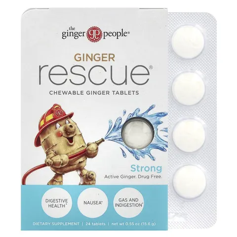 The Ginger People, Ginger Rescue, Chewable Ginger Tablets, Strong, 24 Tablets – image 2
