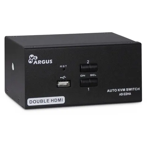 Inter-Tech KVM Switch AS-22HA HDMI, 2 Port, Metall – Bild 2