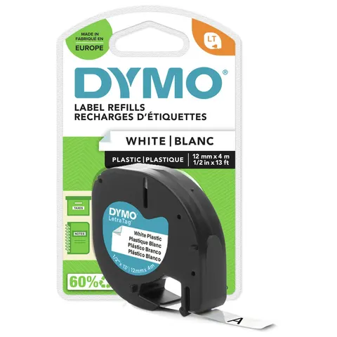 Dymo LetraTag Plastic Tape - Black and White – image 3