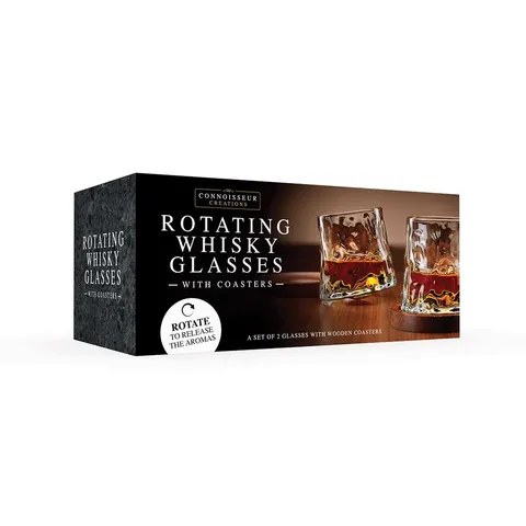 Rotating Whisky Glasses with Coaster – image 2