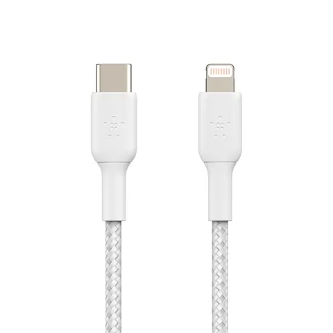 Belkin 1m USB C to Lightning Braided Cable - White – image 3