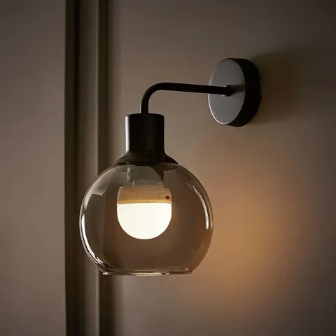 Bellamy Black Smoke Glass Wall Light – image 2