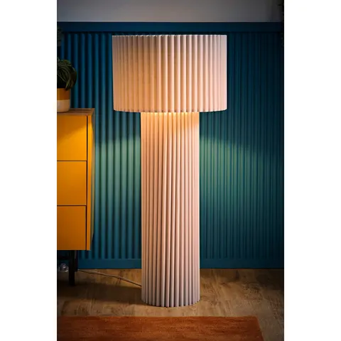 Lenny Grey Ribbed Floor Lamp – image 2