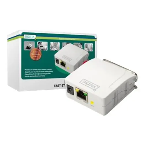 DIGITUS Fast Ethernet Printserver, parallel, weiß – Bild 2